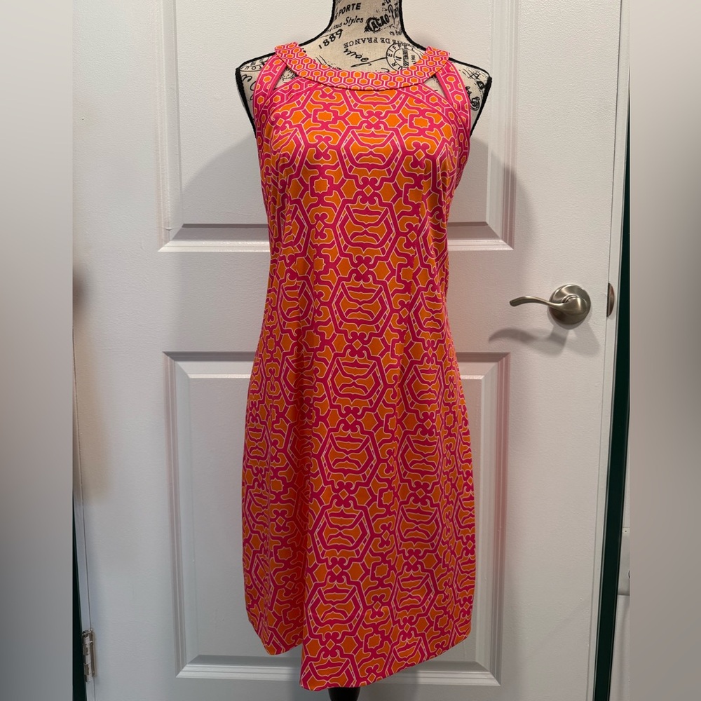 Gretchen Scott Designs Isocles Rio Gio Pink and Orange Mini Dress